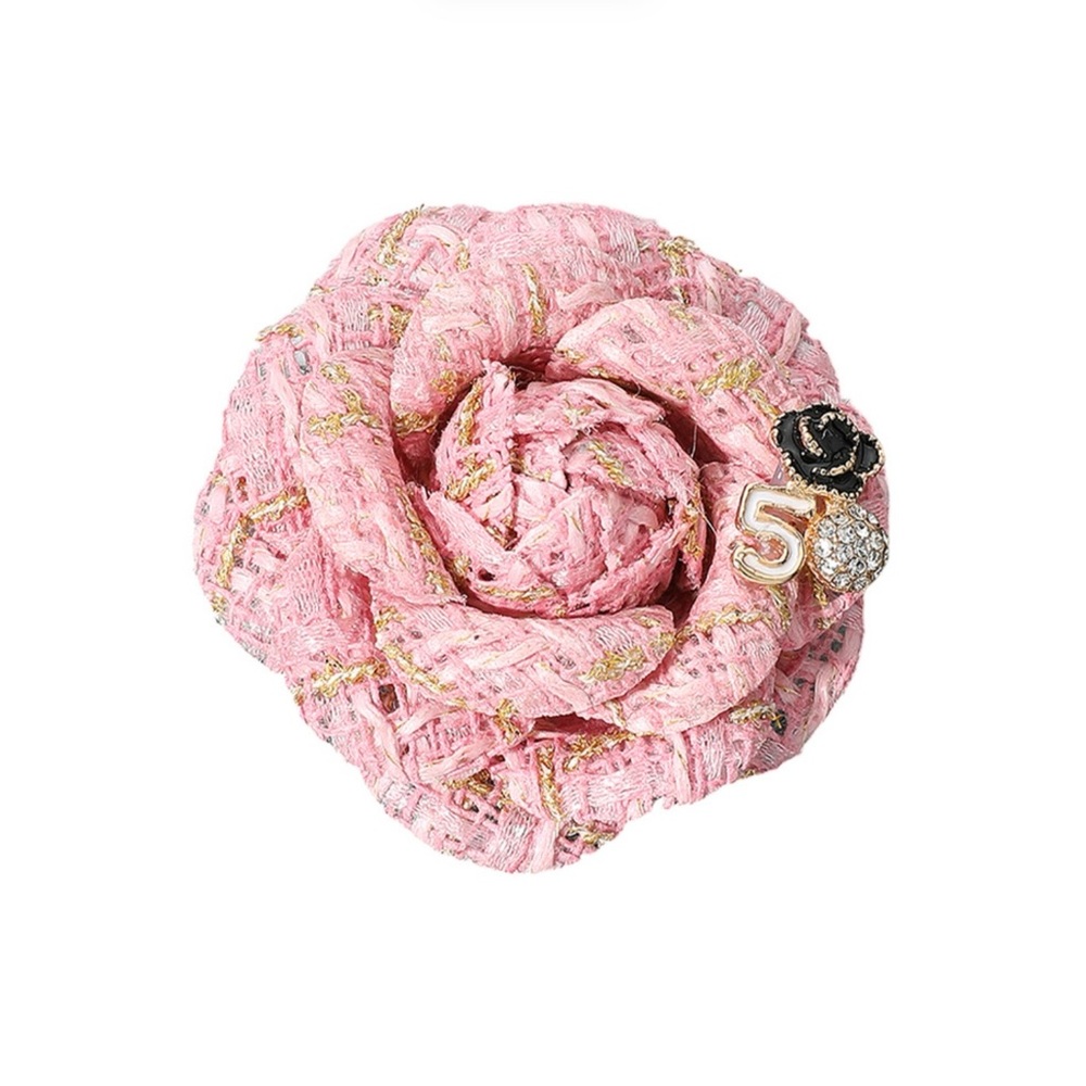 Flower #5 Tweed Flower Brooch & Hair Clip NWOT